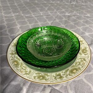 Glass Flower Plate/Bird Feeder